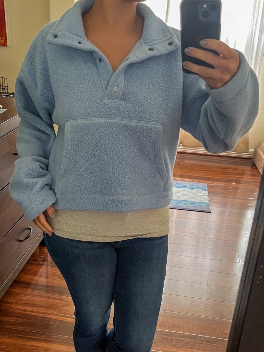 Fuzzy light blue Abercrombie & Fitch cropped sweater